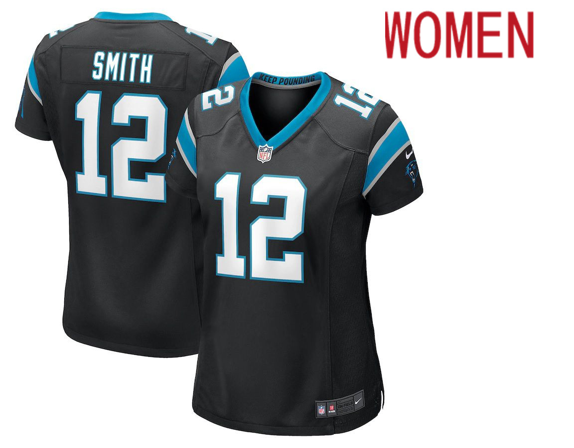 Women Carolina Panthers #12 Shi Smith Nike Black Game NFL Jersey